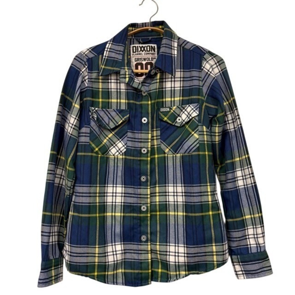 Dixxon Flannel Company Griswold Plaid Button Up Shirt Size Small Blue Green